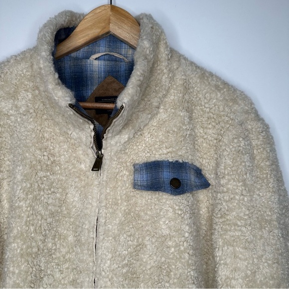 Pendleton Women's Cream Fuzzy Sherpa Zip Up Jacket Size XL - Picture 3 of 9